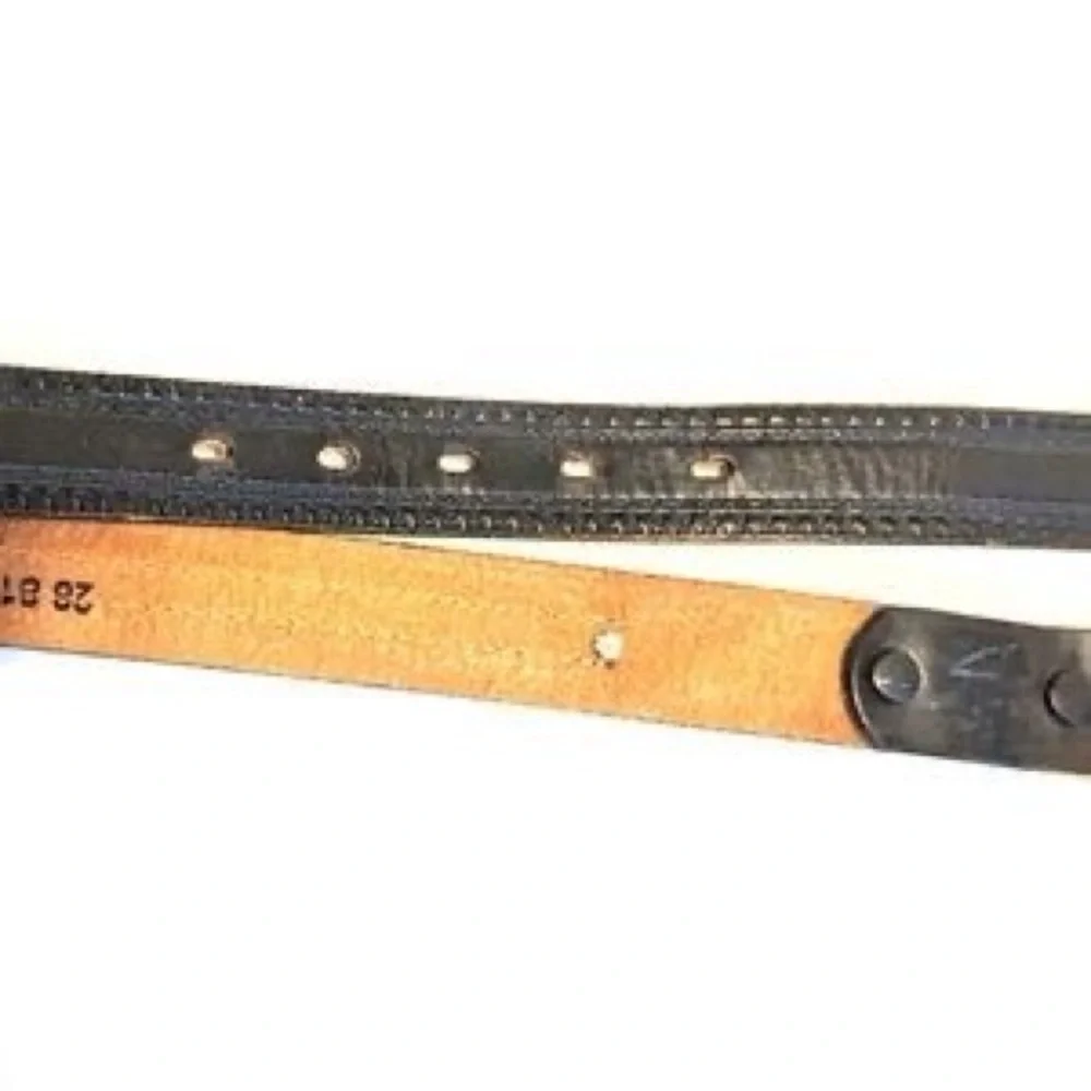 Southwestern Justin Top Grain Leather Woven Tribal Fabric Inlay Size Small Belt